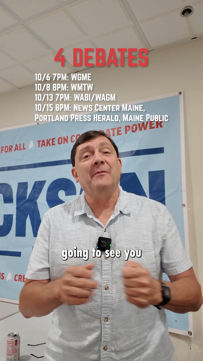 I’ve agreed to four debates with Susan Collins this October. I wanted two to be town hall-style, so Mainers could ask us questions directly. Senator Collins refused — maybe no surprise from someone who hasn’t held a damn town hall in 25 years. But I’m gonna keep showing up and answering to the people of Maine. And on that debate stage, I look forward to Mainers hearing the difference between our records, who we’ve fought for, and who we’ll fight for in the Senate.