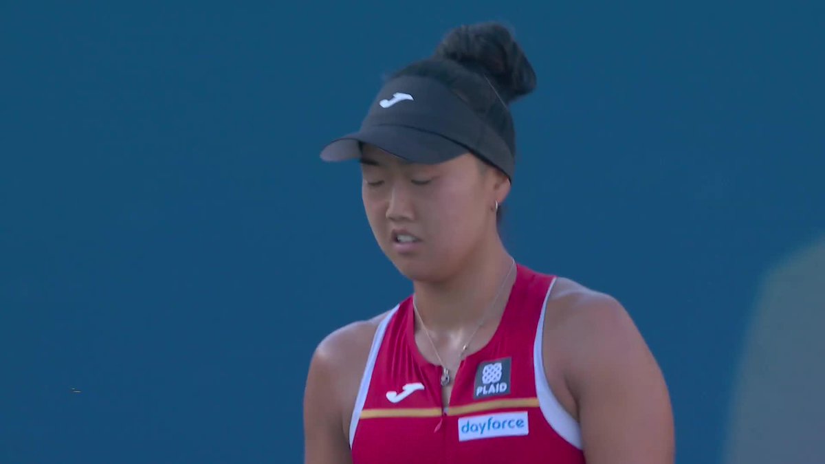 Never give up. Never what?! 😤 Ann Li saves a match point before taking the tiebreak 8-6 to force a decider!