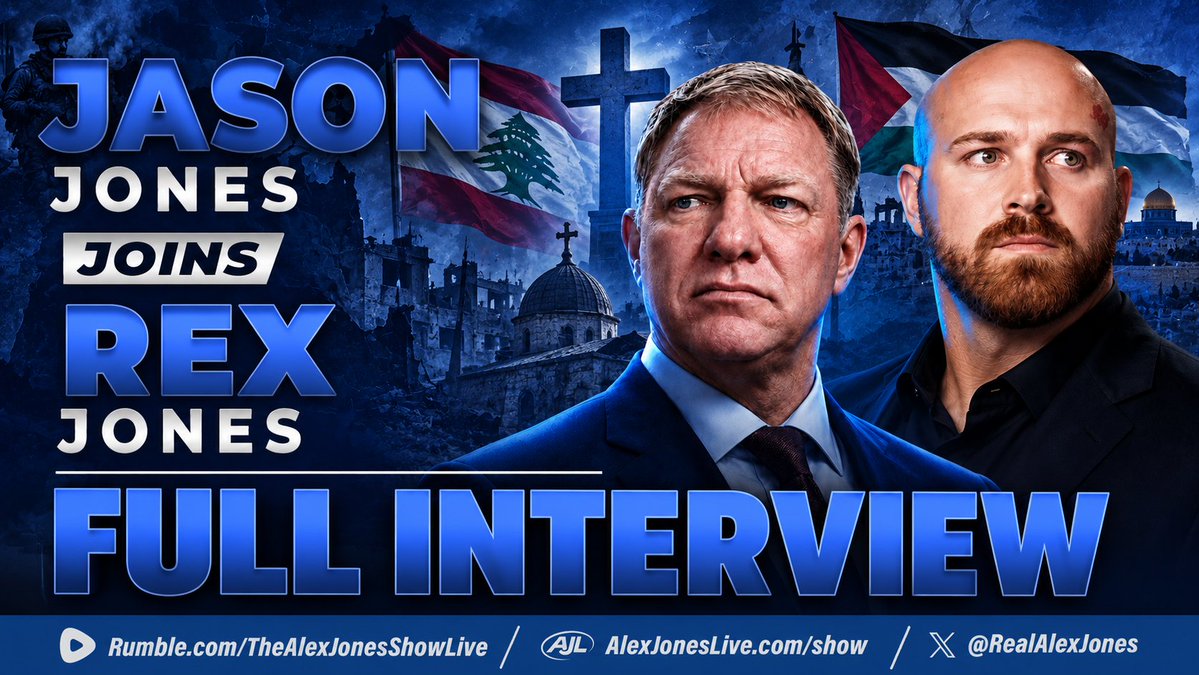 EXCLUSIVE INTEL: Jason Jones Breaks Down His Eyewitness Testimony Of Ongoing War Crimes & Ethnic Cleansing In Lebanon, And Reveals What We Can All Do To Build A Pro-Human Future By Embracing Jesus! "Our Team Were The First Outsiders To Spend The Night Since The War Started, And We Stayed There For More Than A Week! Our Building Would Be Rocked 40+ Times A Night By Artillery Strikes, Drone Strikes, Bombs Dropped From Planes, And My Son Had To See The Human Cost Of War Along The Roads As We Drove Through!" Back From The West Bank, Top Filmmaker & Christian Activist Talks About Bringing Joy & Hope To Christian Communities Ravaged By Forever Wars! PLUS, The Future Of Our Nation- What Does It Mean To Be A Christian & Stand Against Evil In The Modern Age? THIS IS A MUST-WATCH/SHARE FULL INTERVIEW! The Jason Jones Show Rex Jones Alex Jones Network