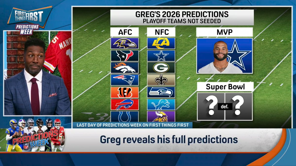 .Greg Jennings reveals his FULL NFL Playoff Predictions… and he left some interesting teams out 👀 “The Chargers, the Chiefs… Danny Parkins, your Bears are nowhere to be found… No Eagles."