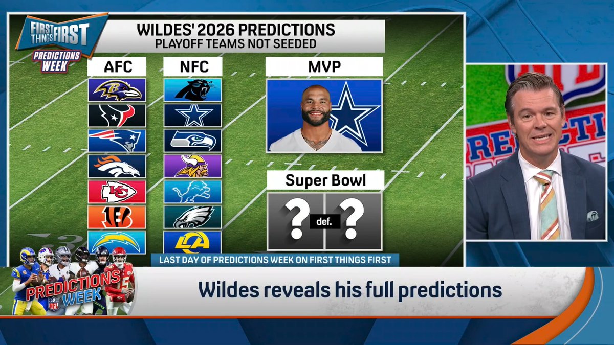 .Wildes picked EVERY game in the NFL 🤯 He reveals his full predictions… with the Bills missing it 👀