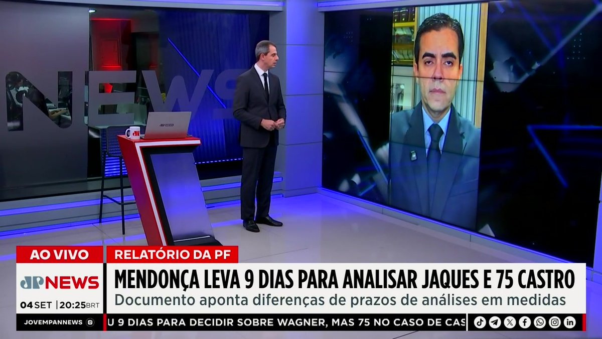 Relatório da PF aponta que Mendonça levou 9 dias em caso de Jaques Wagner e 75 no de Cláudio Castro 📺 Confira na JP News 👉 #JornalJovemPan