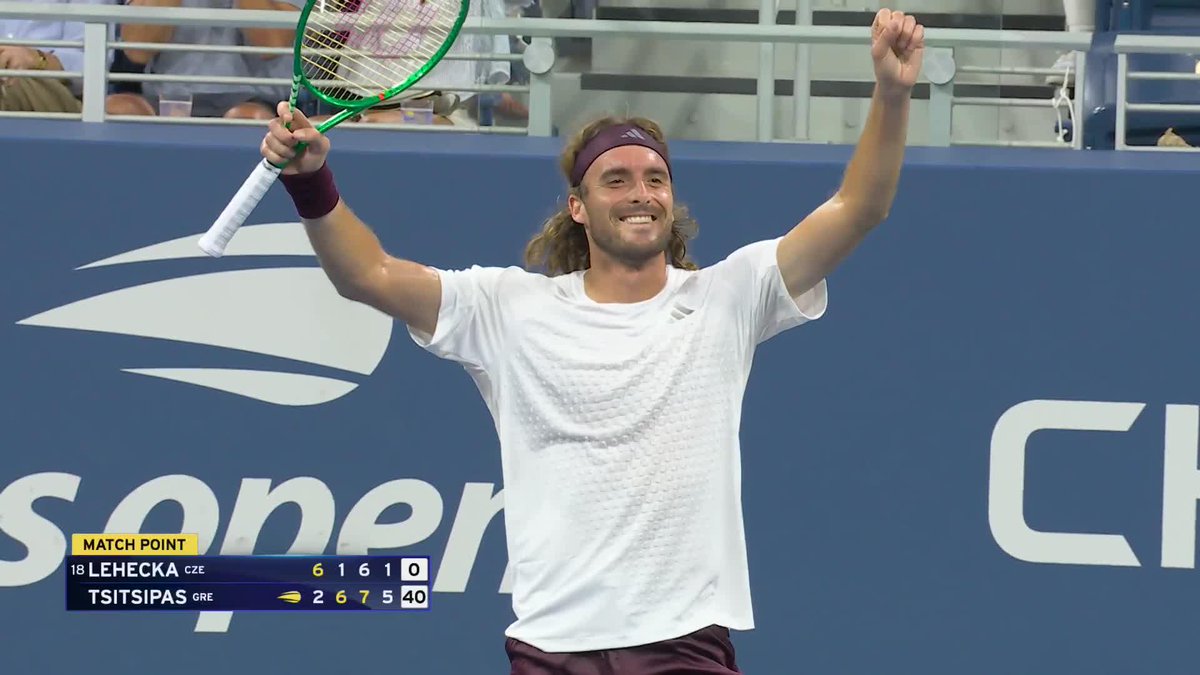 First time feels good! 🇬🇷 Tsitsipas seals a career-first trip to the US Open fourth round.