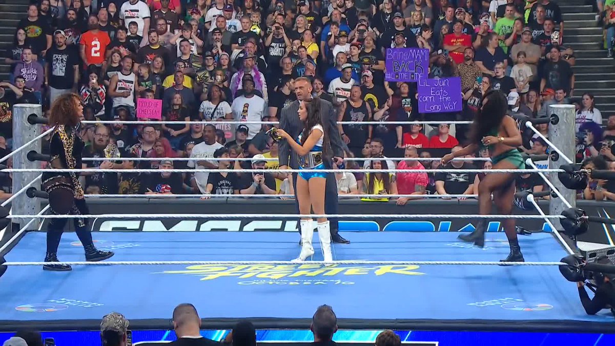 Business has picked up! 😳 Nia Jax will get her championship match NEXT WEEK, but Tiffany Stratton is here to make the save for CHELSEA GREEN!