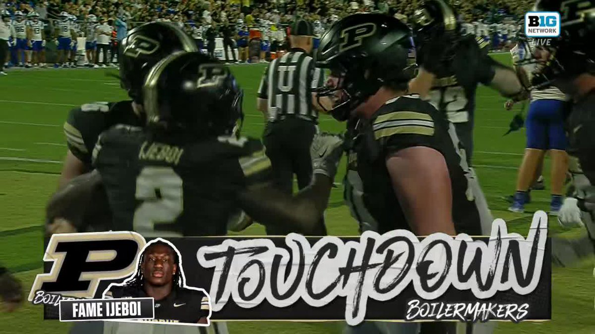 Fame Ijeboi trots in for the Purdue Football TD 💪 Watch on Big Ten Network