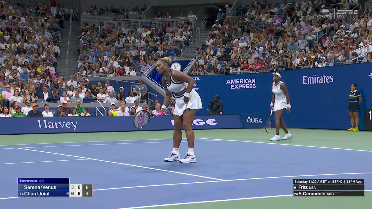 Serena and Venus Williams valiant joint effort to get the point! Watching these two together ❤️
