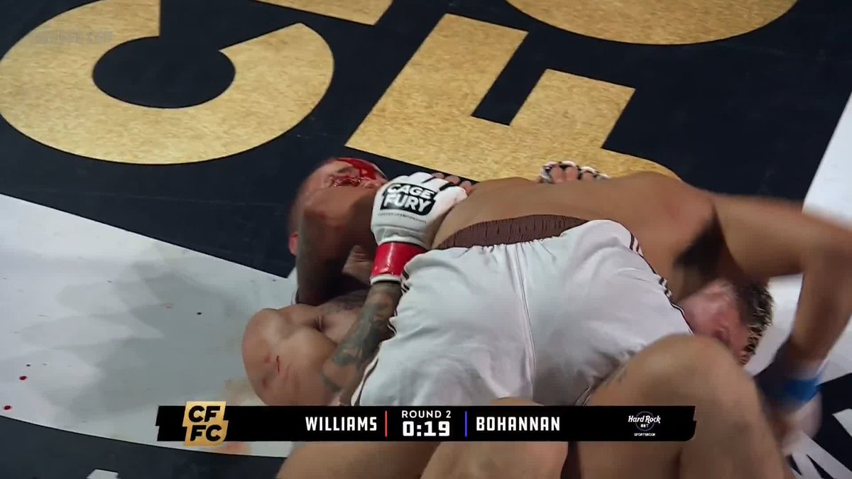 Brandon Bohannan gets it done with BRUTAL ground and pound. WHAT A FIGHT. #CFFC160