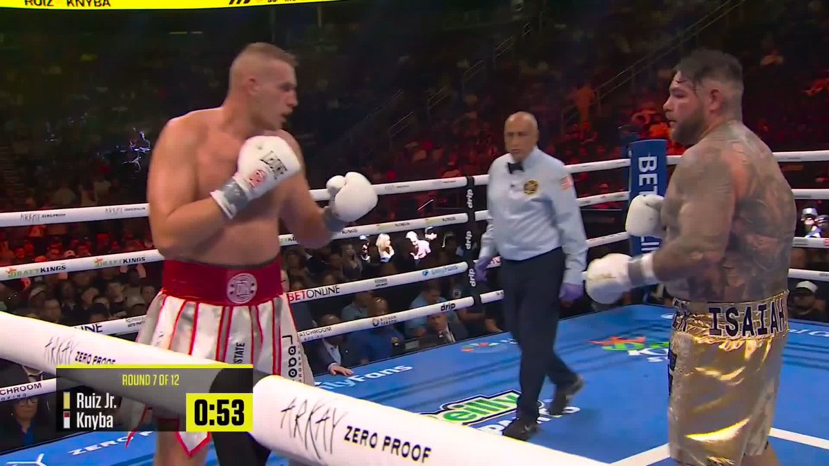 ANDY RUIZ IS DOWN!