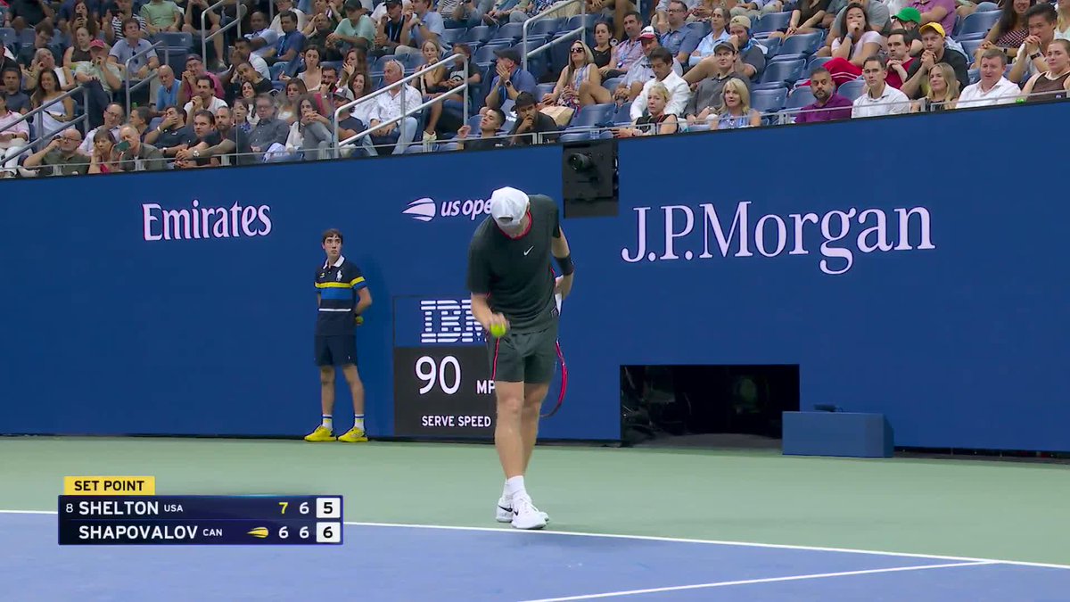 All square at one set a piece! Shapovalov pulls through in a tiebreak to take the second set.
