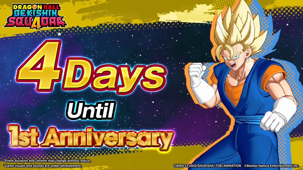 📢4 Days until the #Squadra 1st Anniversary! #GekishinSquadra #DragonBall