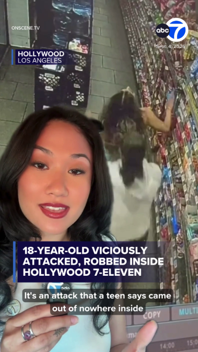 "I’ll give you the chain, just don’t hurt me." An 18-year-old says she was beaten unconscious and robbed inside a Hollywood 7-Eleven. Surveillance video shows the violent attack on her and her friends.