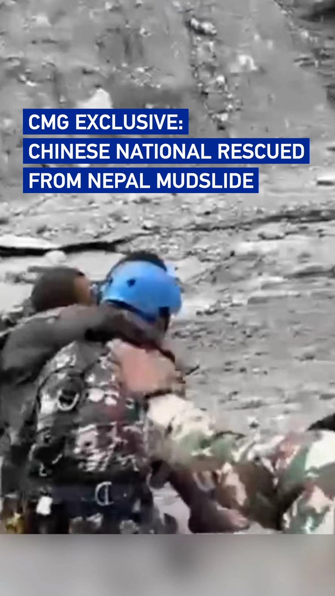 CMG exclusive: Chinese national rescued from #Nepal mudslide 10 days after devastating disaster.