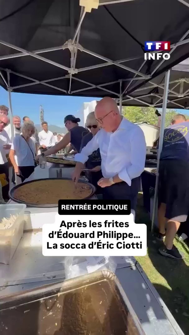 📸 Après les frites d’Édouard Philippe, la socca d’Éric Ciotti ! Pour sa rentrée politique, première depuis son élection à la mairie de Nice, Éric Ciotti revendique 6 000 inscrits. Objectif : peser sur 2027 et faire entrer ses propositions économiques dans le programme du RN.