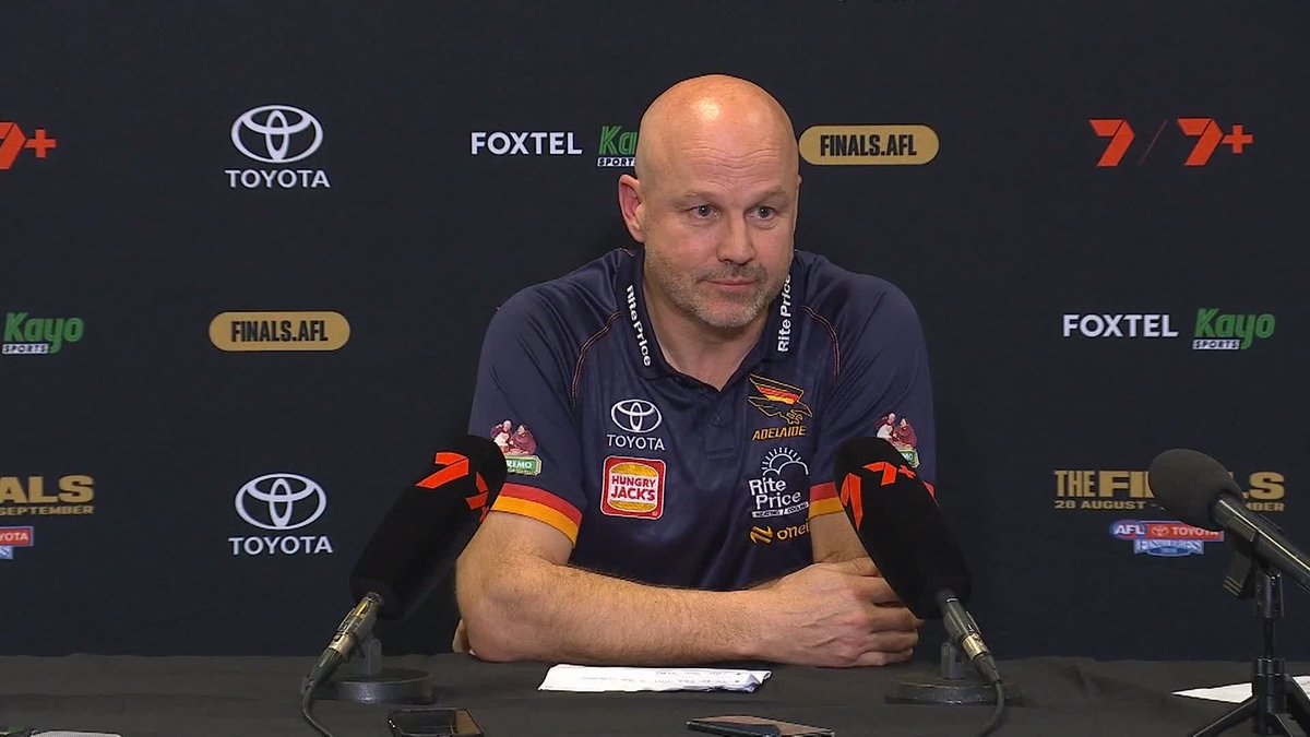 Tom: "Nicksy congratulations, what does this mean for the club?" Matthew Nicks: "It means we play next week. Our goal is to play for a month, we're one down, we've got three to go." #AFLFinals