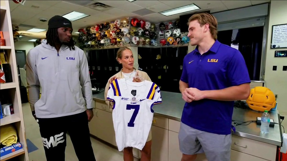 The number 7️⃣ carries weight for LSU Football 💜💛 jess sims talks to Whit Weeks and Trey’Dez Green about inheriting the iconic number 🙌