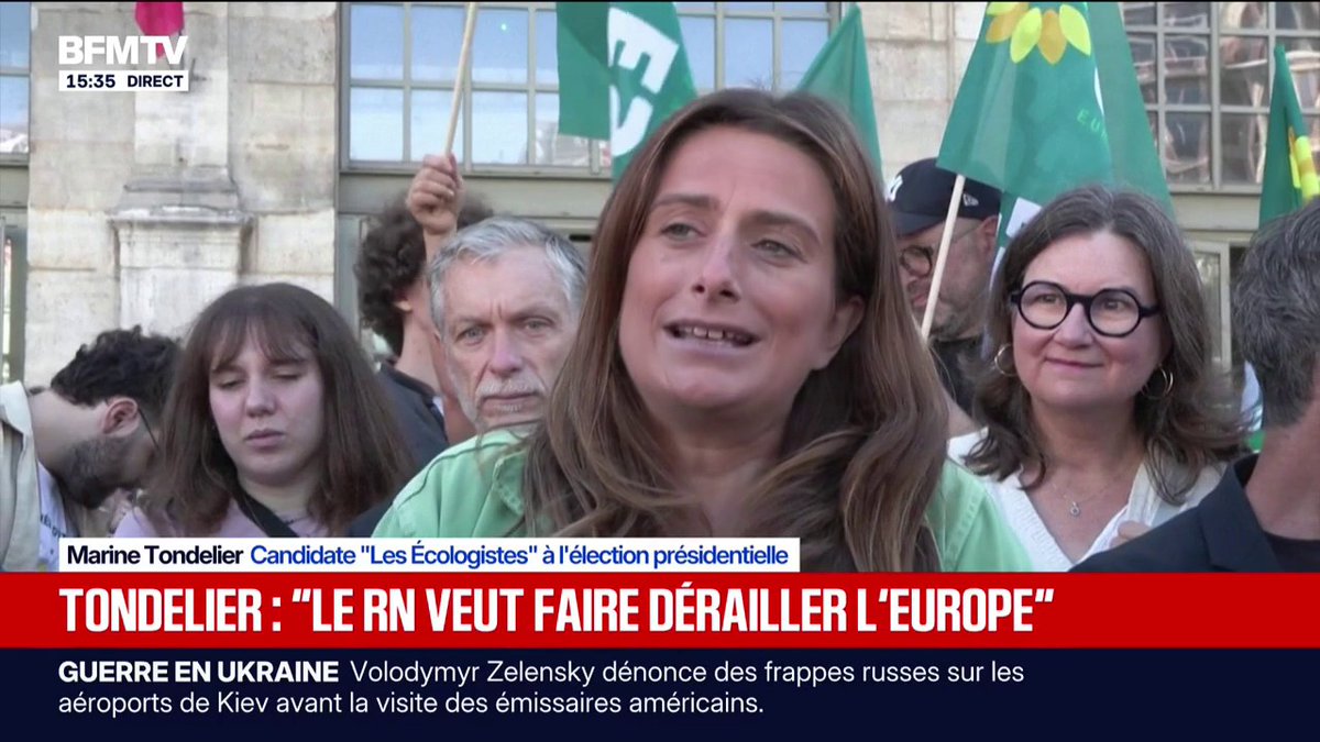 "Le RN montre son vrai visage": Marine Tondelier, candidate "Les Écologistes" à l'élection présidentielle, fustige la position du RN sur l'Ukraine