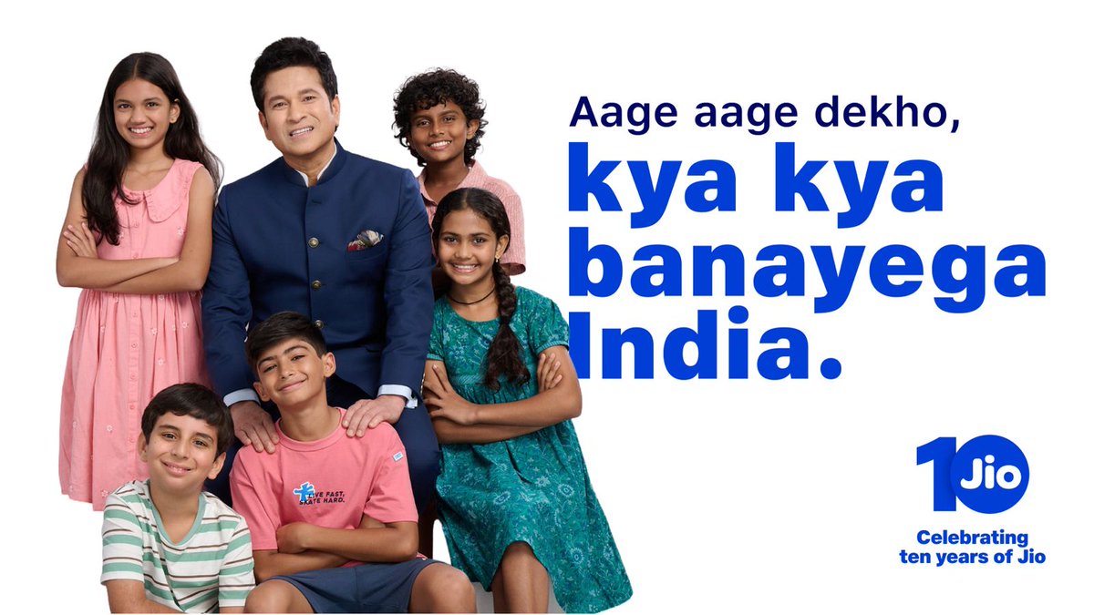 As Jio turns 10, we celebrate an India that has grown up with technology and is now ready to shape what comes next. The next decade will be about India leading from the front. A generation for whom the only question that matters is not “Bade hoke kya banoge?” but “Bade hoke kya banaoge?” Jio will be there to power every idea, every innovation and every dream. Aage aage dekho, kya kya banayega India. #10YearsOfJio #Jio #NextDecade