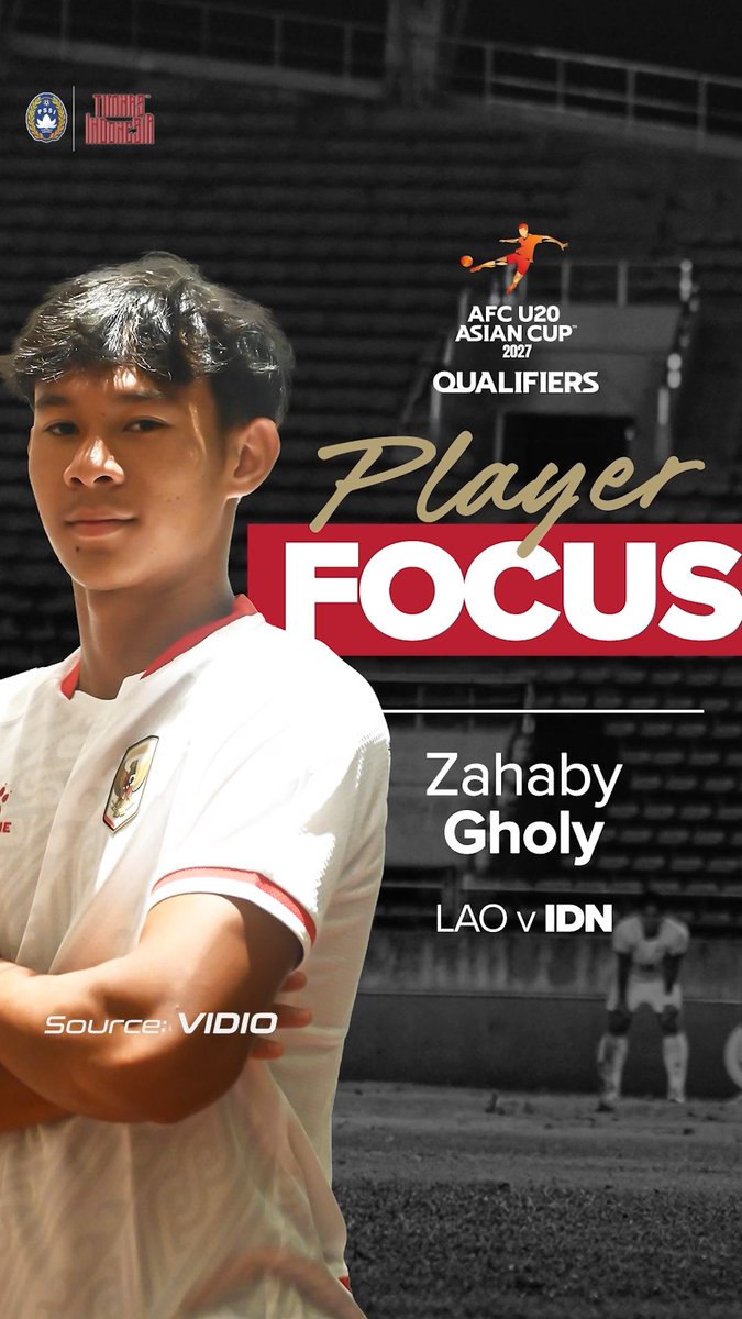🔍 𝐏𝐥𝐚𝐲𝐞𝐫 𝐅𝐨𝐜𝐮𝐬: Zahaby Gholy | 𝐅𝐖 | 𝟏𝟕 tahun ⏱️ 𝟔𝟒 minutes played 🏃‍♂️ 𝟐 successful dribbles 🎯 𝟐 shots on target ⚽ 𝟐 goals Simak aksi Gholy menghadapi Laos pada #AFCU20 𝐐𝐮𝐚𝐥𝐢𝐟𝐢𝐞𝐫𝐬, 𝐄𝐊𝐒𝐊𝐋𝐔𝐒𝐈𝐅 di YouTube Timnas Indonesia 📺 ‣ #BersamaGaruda ‣ #GarudaMendunia