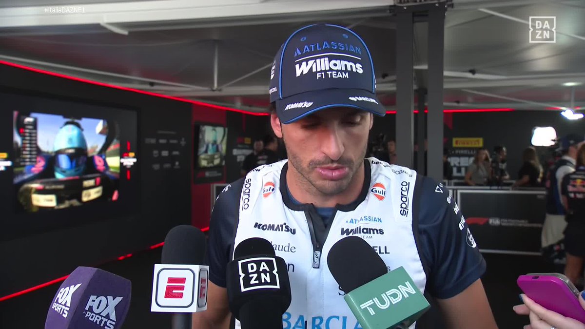 Carlos Sainz vuelve a extraer todas las décimas posibles de su Williams "Hoy hemos hecho lo máximo, que es pasar a la Q2 de milagro y ganar a Ocon con una vuelta muy buena" #ItaliaDAZNF1 🇮🇹