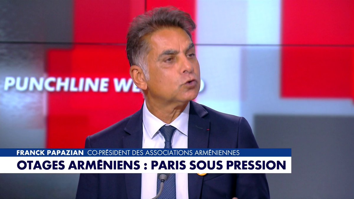 Otages arméniens : «Le gouvernement français a cédé à la menace de l'Azerbaïdjan», estime Franck Papazian, co-président des associations arméniennes, dans #PunchlineWE Toute l'info est à retrouver sur