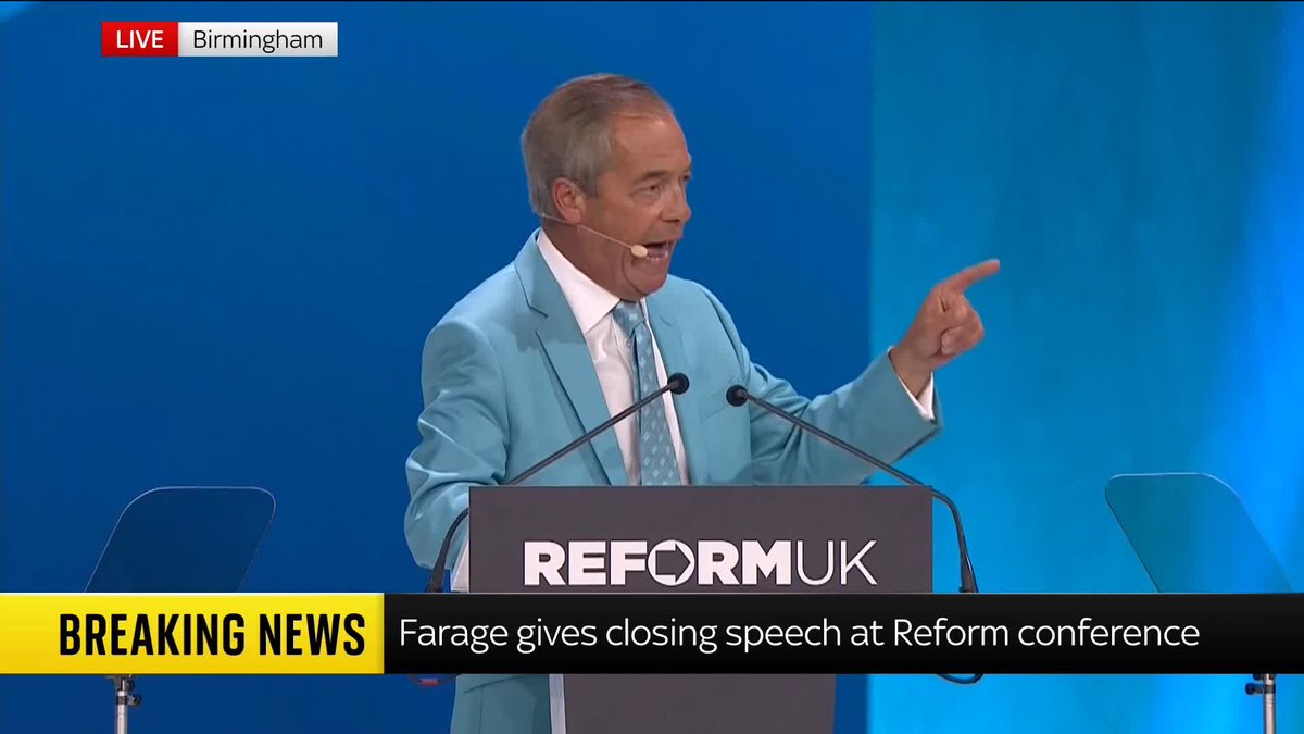 Reform UK leader Nigel Farage warns that the UK is heading for "terminal decline". He says he can deliver a "fundamental change of direction", adding that "it might be our last chance to turn the country around". Live: 📺 Sky 501, Virgin 602 and YouTube
