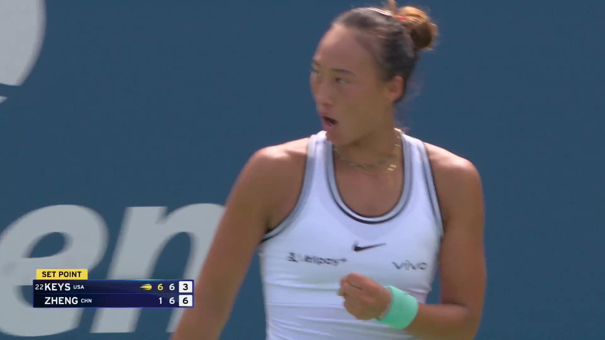 1-6, 7-6. Zheng Qinwen takes the second set tiebreak and forces a third set vs Keys!