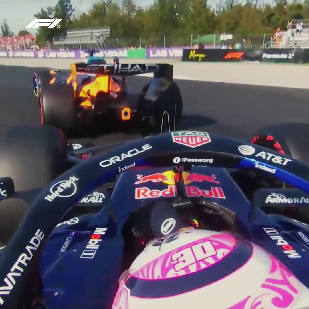 Lawson wasn't impressed, and neither were the stewards Piastri picked up a three-place grid penalty for this incident during qualifying #F1 #ItalianGP