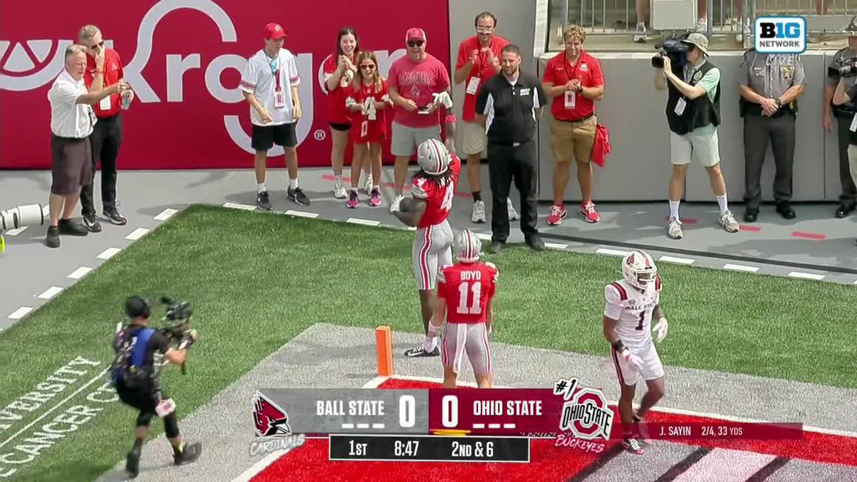 Sayin ↗️ Smith No. 1 Ohio State Football's Julian Sayin and Jeremiah Smith have already connected on their first TD of the season. Watch on BTN