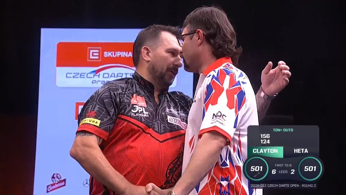 CLAYTON WINS IT WITH A 124! Jonny Clayton wins this contest with a brilliant 124 checkout, as The Ferret runs away 6-2 victor over Damon Heta! 📺 #ET12