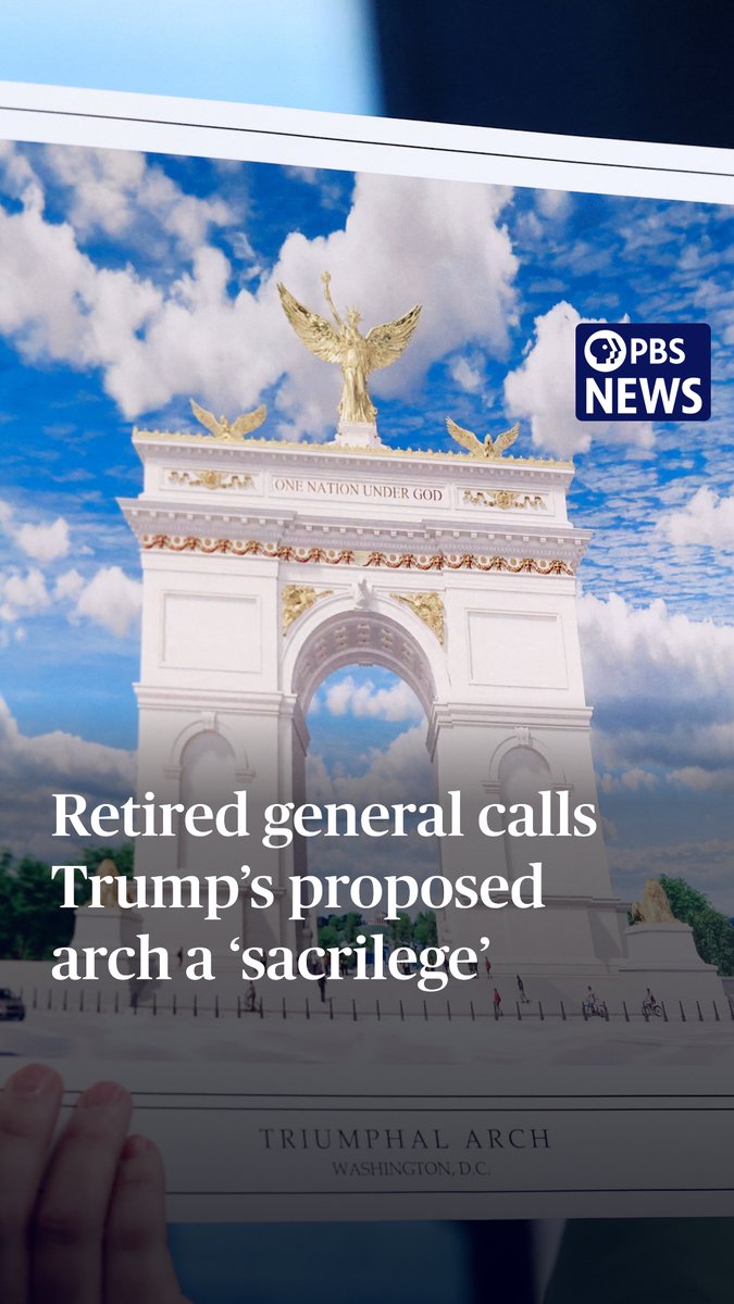 The Trump administration says it plans to break ground within two weeks on a 250-foot triumphal arch just beyond the gates of Arlington National Cemetery. The proposed arch would rise more than twice the height of the Lincoln Memorial, and critics say it would disrupt historic site lines intended to symbolize the nation’s reconciliation after the Civil War. Three Vietnam veterans who have filed a federal lawsuit seeking to stop the project asked a judge Friday to block the administration from breaking ground while their case proceeds. Geoff Bennett spoke with retired Army Maj. Gen. Paul Eaton of VoteVets, a veterans organization supporting the lawsuit.