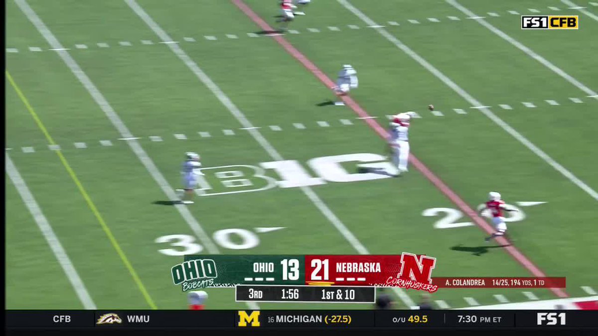 Mekhi Nelson with the 29-yd TD for Nebraska Football 🔥 Watch on FS1