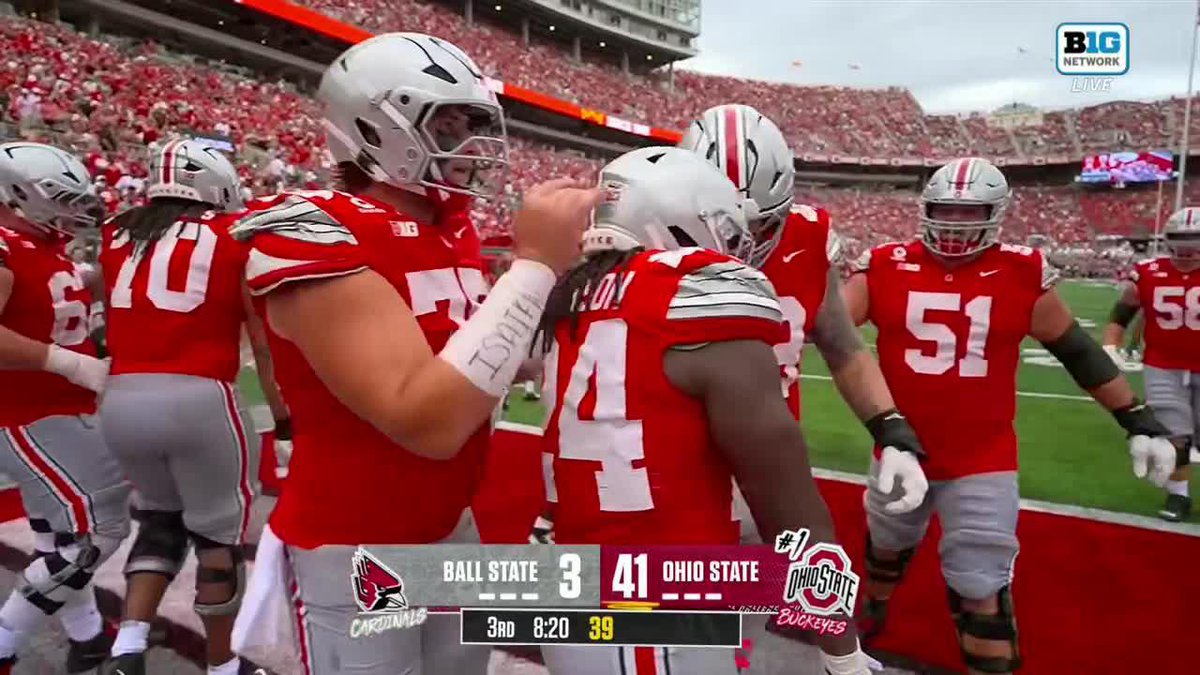 Ja'Kobi‼️ Ja'Kobi Jackson runs for the highlight TD to extend No. 1 Ohio State Football's lead. Watch on Big Ten Network