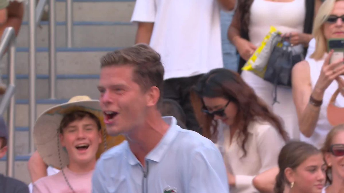 One swing and it's done! 🔥 Alexander Blockx takes out No. 5 seed Cobolli 6-7(4), 6-3, 6-0, 6-3.