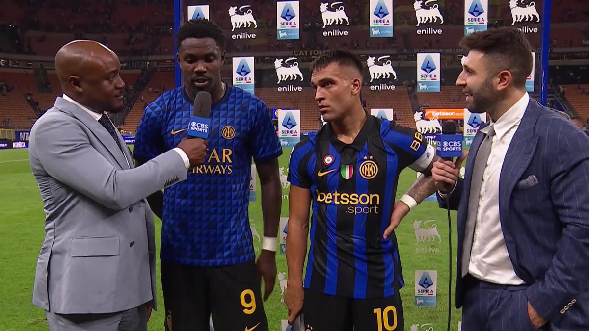 "We trust our captain, our leader. He shows us the way." Inter goalscorers Marcus Thuram and Lautaro Martínez catch up with Marco Messina and Nigel Reo-Coker after leading their side to a come-from-behind win over Napoli ⚽️ Watch Serie A on Paramount+ 📺