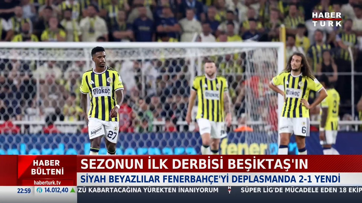 Sezonun ilk derbisi Beşiktaş'ın Siyah-beyazlılar Fenerbahçe'yi deplasmanda 2-1 yendi.