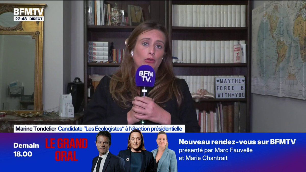 Aide à l'Ukraine: "La paix en Europe se joue en Ukraine", déclare Marine Tondelier, candidate (Les Écologistes) à l'élection présidentielle