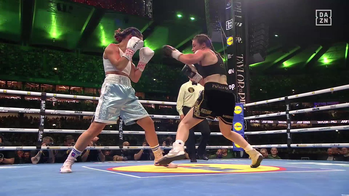 A feisty exchange in the 7th 👀 #TaylorPili | LIVE NOW on DAZN ▪️