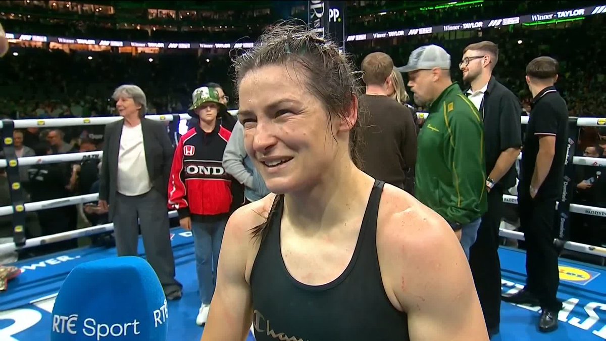 'I didn't go to a fancy school, I didn't have much money - but I had a big dream' Katie Taylor tries to sum things up at Croke Park with Paul O'Flynn 📺 Watch Taylor v Pili on @rte2 and @rteplayer 📱Follow RTÉ Sport social for more content #rtesport #taylorvpili
