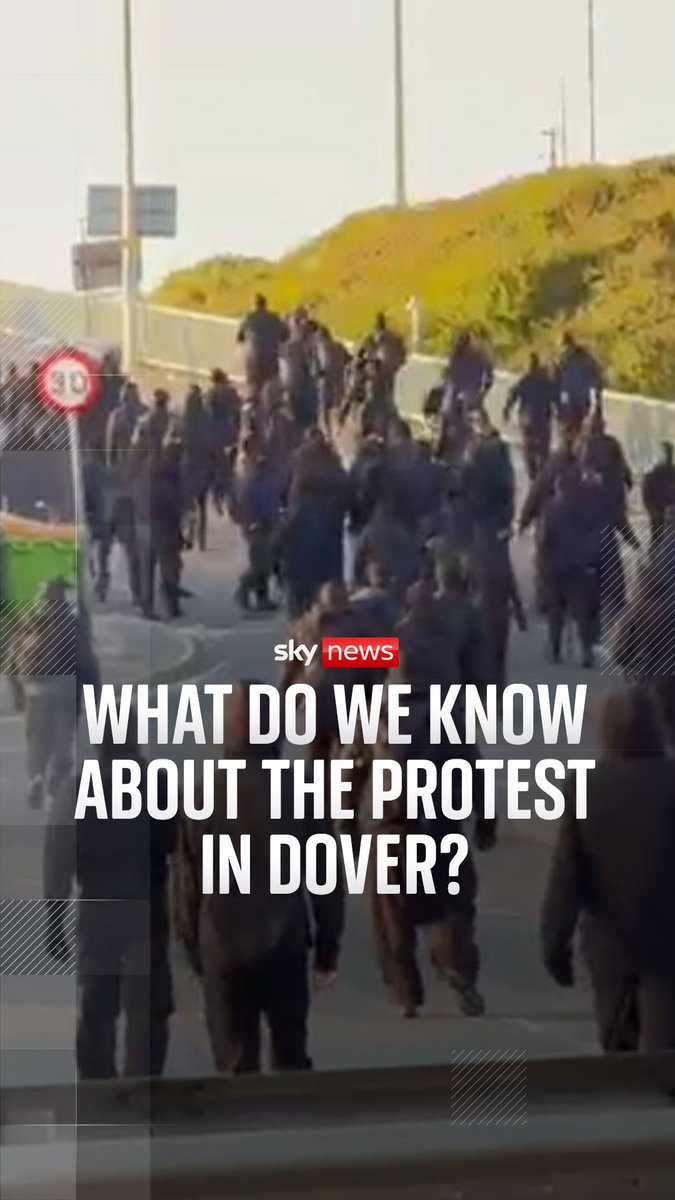 Hundreds of demonstrators, many wearing black face coverings, have caused major disruption by blocking roads at the Port of Dover. Sky's Barnaby Papadopulos reports. Read more: