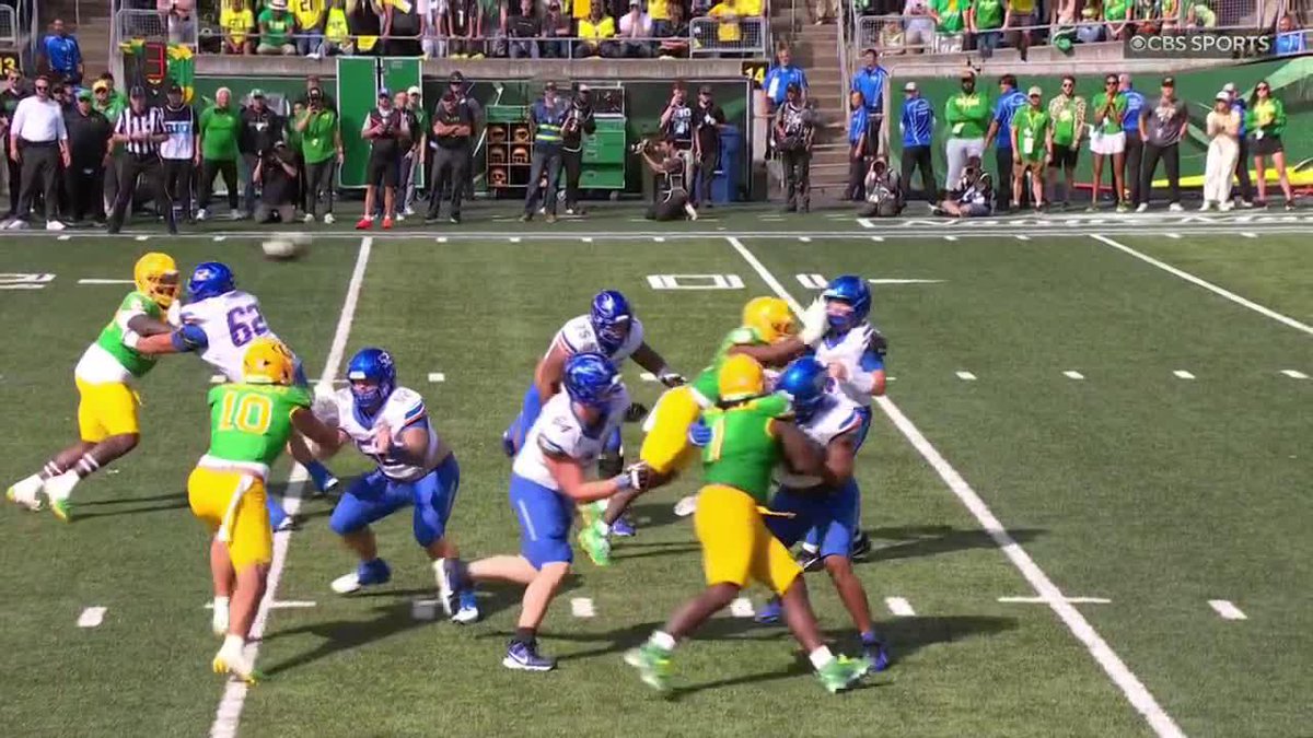 Flag or no flag? Maddux Madsen took a hit at the end of this play.