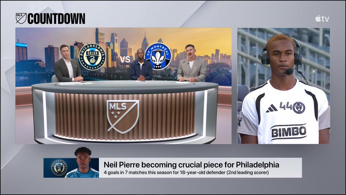 "I'm still telling [Cavan Sullivan] I got more goals than you, pipe down a little bit." 🤣 Neil Pierre (4 goals in 7 matches) chirping his Philadelphia Union teammate Cavan.