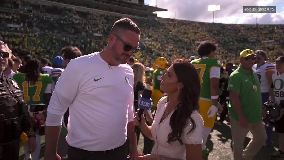 "We won the game, it starts there. There's a lot to fix, there's a lot to clean up." Dan Lanning joins Jenny Dell after Oregon's win.