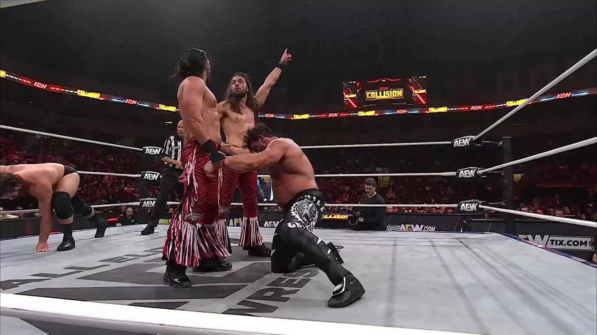 One way or another, the @YoungBucks were going to hit that BTE Trigger! Watch #AEWCollision on TNT &amp; HBO Max