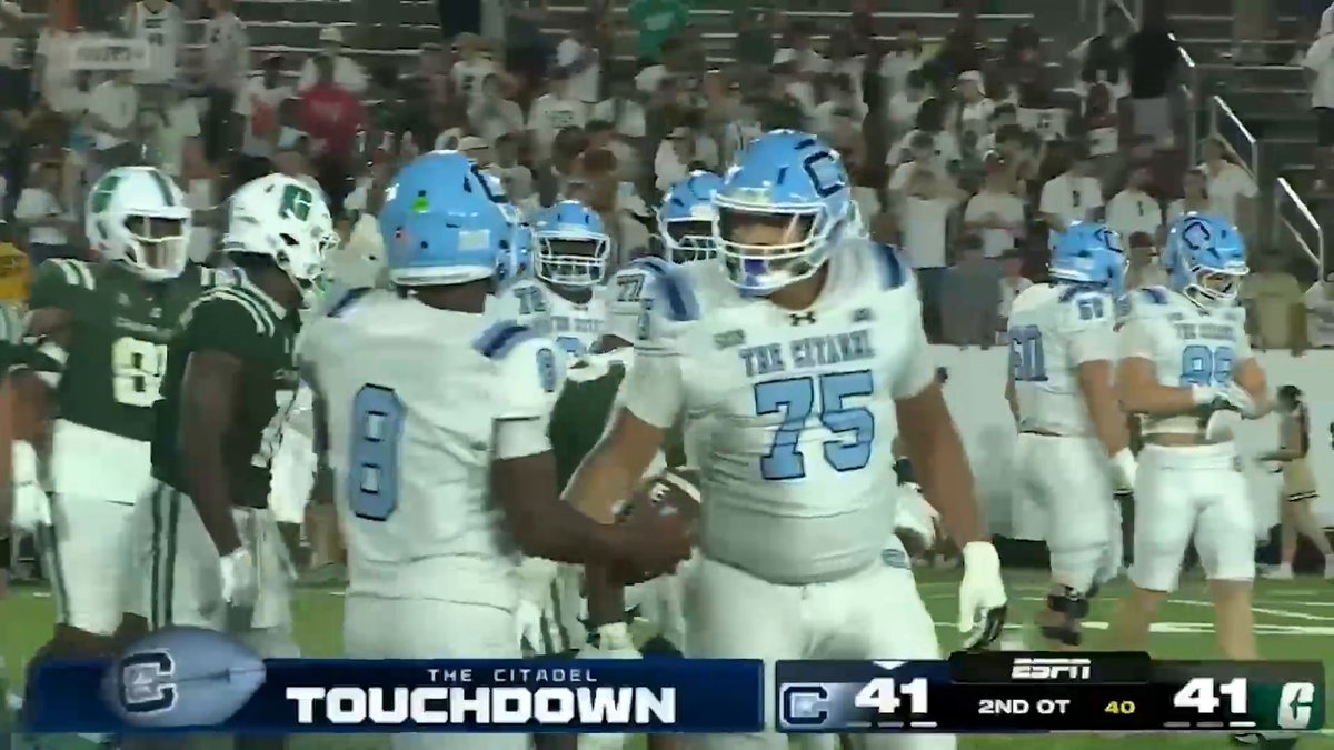 Another FCS victory over the FBS! The Citadel takes down Charlotte in a triple OT thriller 😤