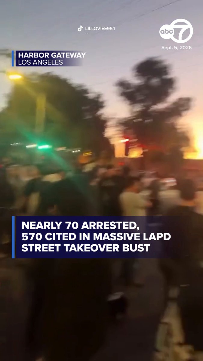 Dozens of arrests were made and hundreds of citations were issued when the Los Angeles Police Department completed "Operation Street Sweeper" overnight, busting a massive Harbor Gateway street takeover. In total, LAPD says it arrested 69 people and cited 570 people -- including 128 juveniles who were out past curfew. Read more: