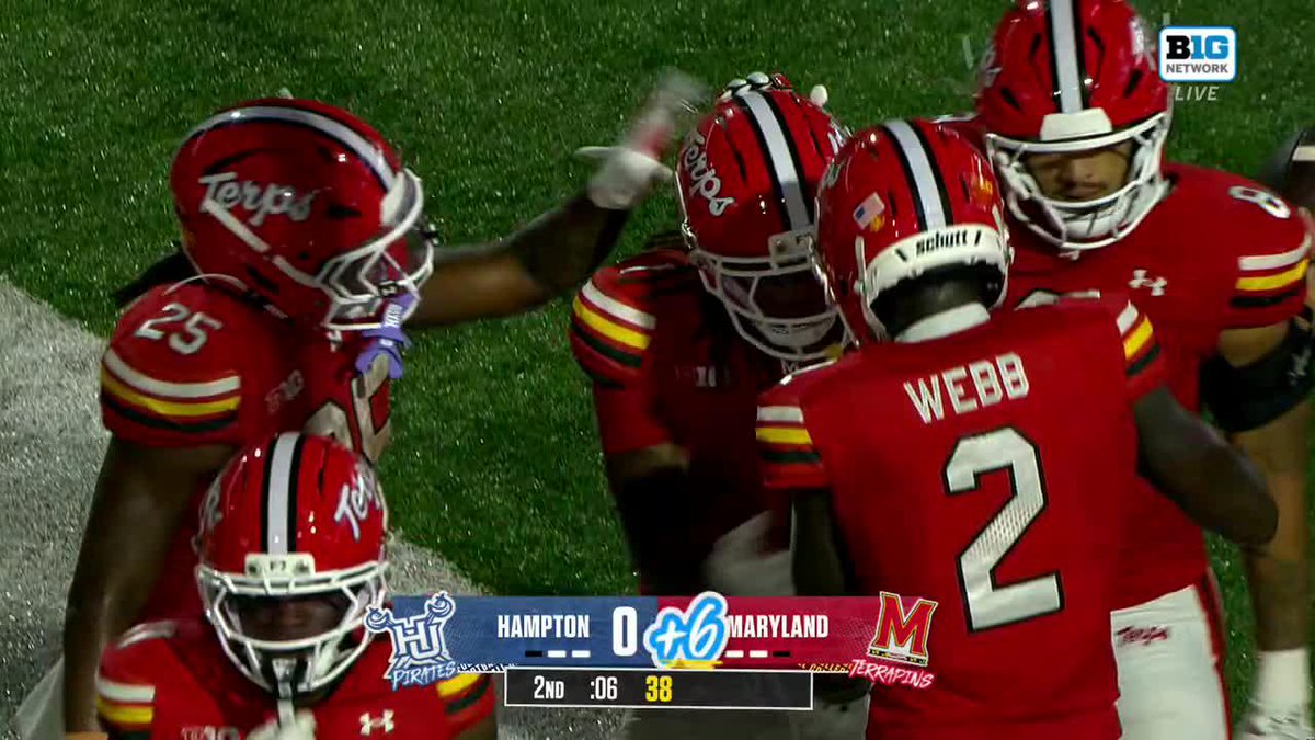 TOUCHDOWN, TERPS‼️ Malik Washington finds Na'eem Abdul-Rahim Gladding for the TD before the half. Watch on Big Ten Network