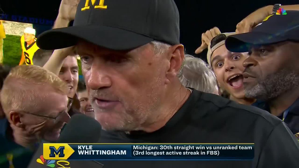 "It's one for the history books right here." 🗣️ Kyle Whittingham after an incredible debut win as Michigan Football's head coach