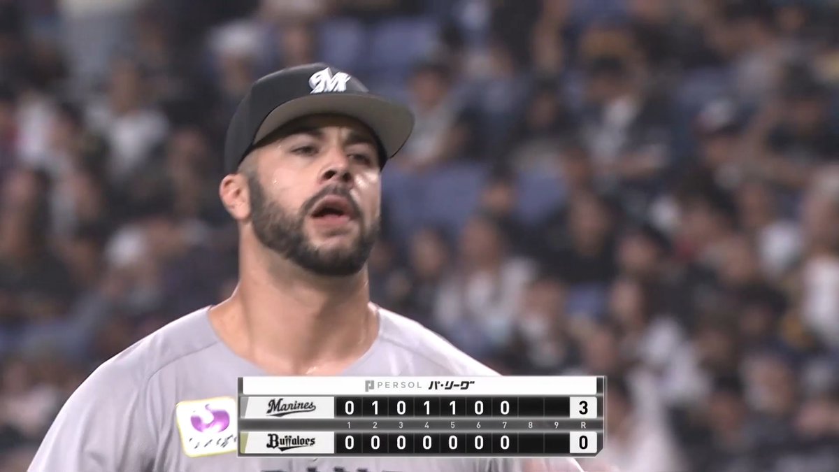 千葉ロッテ ルケーシー 投手が7回を終えノーヒットピッチング⚾️ 7回102球0安打4奪三振無失点の投球‼️