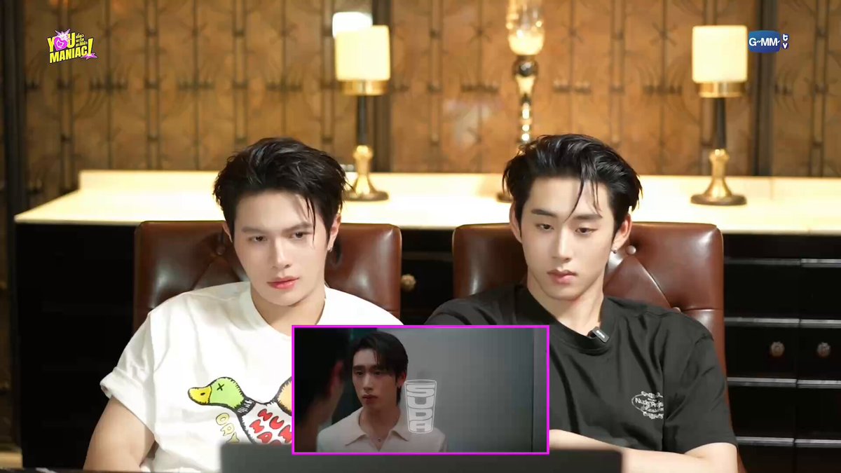 #YouManiacSeriesEP2 🎸: We kissed for that long and they only kept this much? 🦈: Seriously. We kissed for so long and they only kept this much, Phi. 🎸: Director, we need to talk. 🦈: Did you see the color of my lips? All my lipstick was gone. 🎸: We kissed so much our lips went pale. Hellooo????