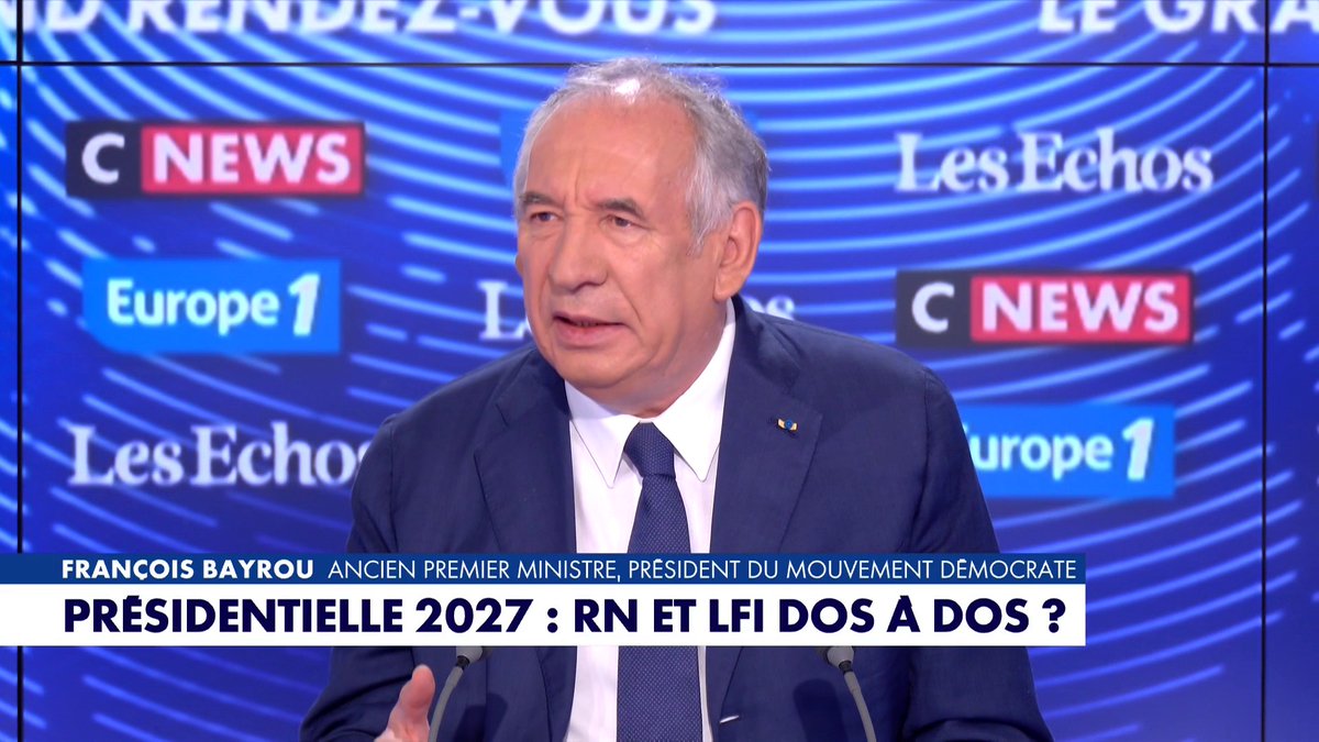 Présidentielle 2027 : «Les choix des deux extrêmes plongeraient la France dans une situation dont elle ne sortirait pas», estime François Bayrou, ancien Premier ministre et président du Modem, dans #LeGrandRDV Toute l'info est à retrouver sur